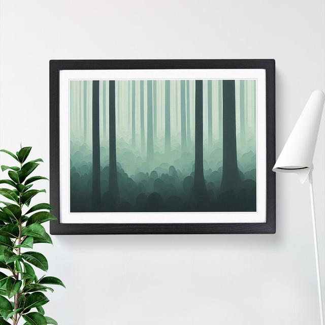 Stylish Forest - Single Picture Frame Painting Alpen Home Size: 34cm H x 46cm W x 2cm D, Frame Colour: Black on Productcaster.