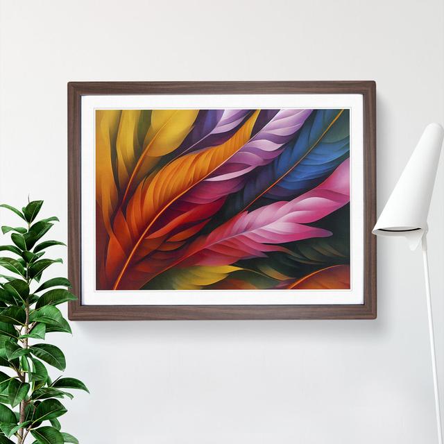 Blessed Bird Feathers - Single Picture Frame Print Latitude Vive Size: 46cm H x 64cm W x 2cm D, Format: Walnut on Productcaster.