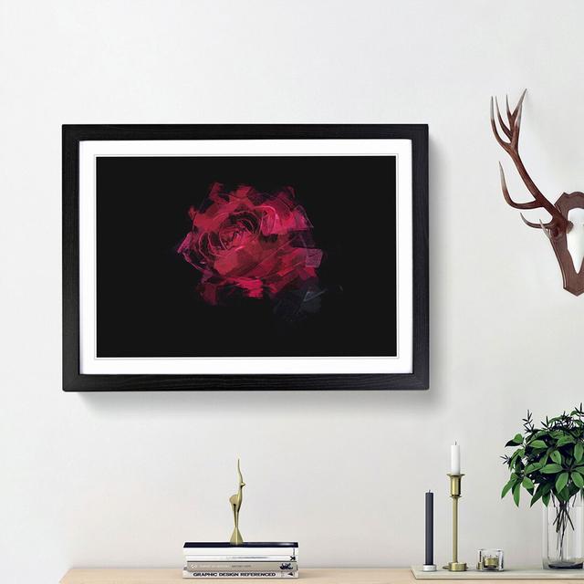 Abstract Red Rose - Picture Frame Graphic Art Print East Urban Home Size: 48cm H x 65cm W x 2cm D, Frame Option: Black Framed on Productcaster.