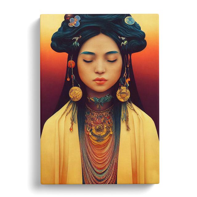 The Beautiful Woman - Wrapped Canvas Print Marlow Home Co. Size: 76cm H x 50cm W x 3cm D on Productcaster.