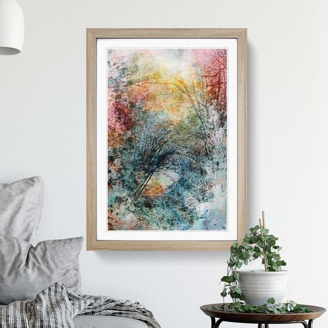 Romance of the Forest in Abstract - Picture Frame Painting Print East Urban Home Frame Option: Oak, Size: 76cm H x 50cm W x 2cm D on Productcaster.