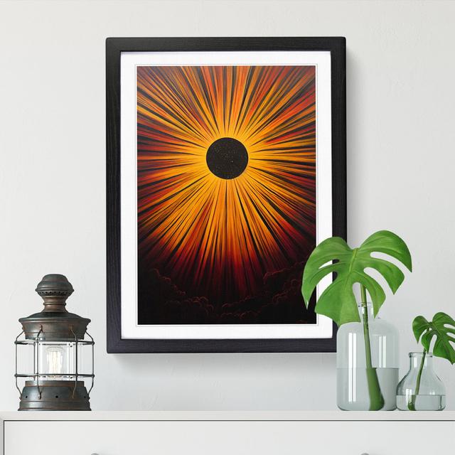 Sun Modern Art - Print 17 Stories Size: 34cm H x 25cm W x 2cm D, Frame Option: Walnut on Productcaster.