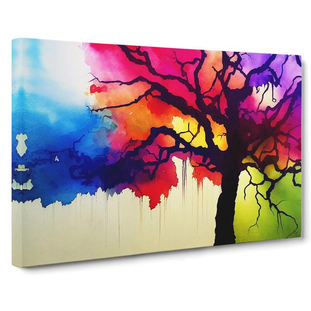 Super Colourful Tree Abstract - Wrapped Canvas Graphic Art ClassicLiving on Productcaster.