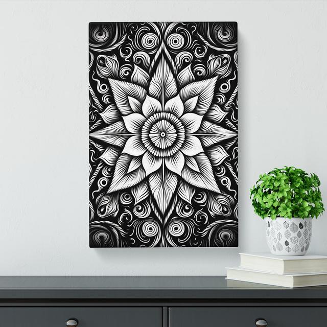 Mandala Line Art - No Frame Print Marlow Home Co. Size: 60cm H x 40cm W x 3cm D on Productcaster.