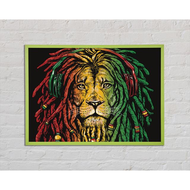 Breeann Rasta Lion - Einzelner Bilderrahmen Kunstdrucke BohoLiving Größe: 21 cm H x 29,7 cm B x 2 cm T on Productcaster.