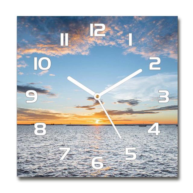 Ilenas Twilight by the Sea Silent Wall Clock East Urban Home Colour: White/Blue/Orange on Productcaster.