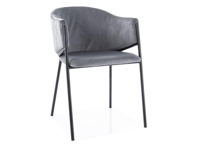 Autianna Bluvel Upholstered Dinning Chair (Set of 2) Canora Grey Upholstery Colour: Grey, Leg Colour: Black on Productcaster.