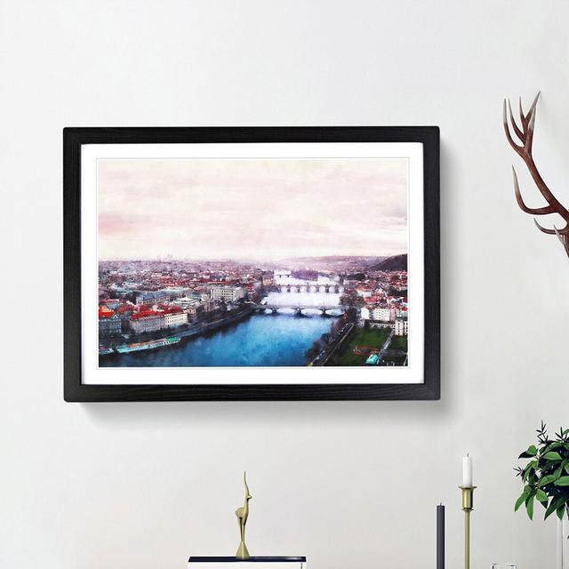 Prague Czech Republic Skyline - Picture Frame Painting Print East Urban Home Size: 24cm H x 33cm W x 2cm D, Frame Option: Black Framed on Productcaster.