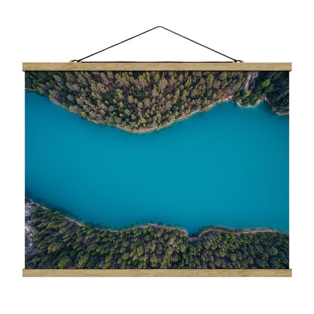 Aerial View - Deep Blue Lake - Photograph Print Union Rustic Size: 75cm H x 100cm W x 0.3cm D on Productcaster.