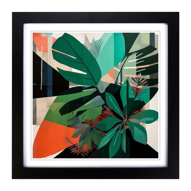 Tropical Leaf Suprematism No.1 - Single Picture Frame Print on Wood 17 Stories Format: Black on Productcaster.