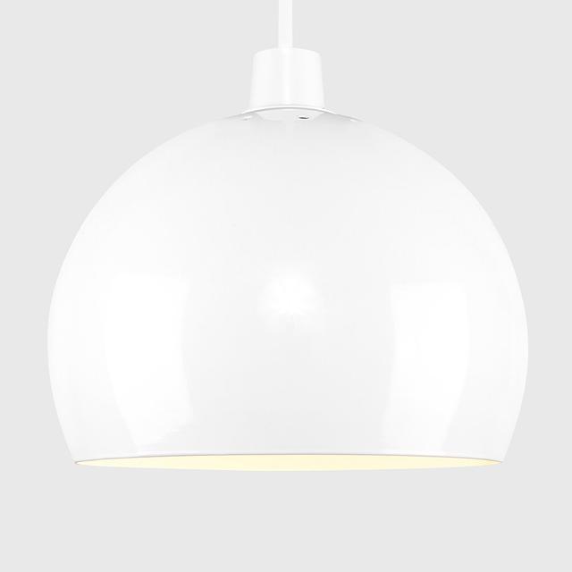 Arco 14.7cm H Metal Round Pendant Shade ( Clip On ) 17 Stories Colour: White on Productcaster.