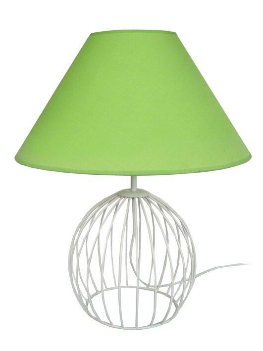 Cordon Metal Table Lamp Lily Manor Shade Colour: Green, Base Colour: White on Productcaster.