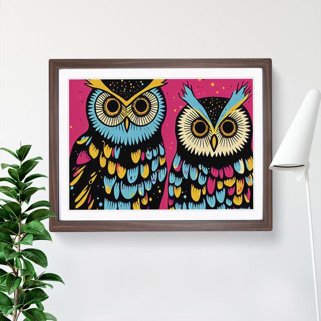 XH1022-6657X Painted Long Eared Owls - Single Picture Frame Painting Alpen Home Size: 46cm H x 64cm W x 2cm D, Format: Walnut Framed on Productcaster.