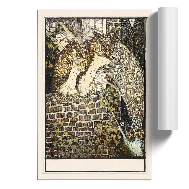 Two Owls On A Wall by Theo Van Hoytema - No Frame Painting East Urban Home Size: 42cm H x 30cm W x 0.1cm D on Productcaster.