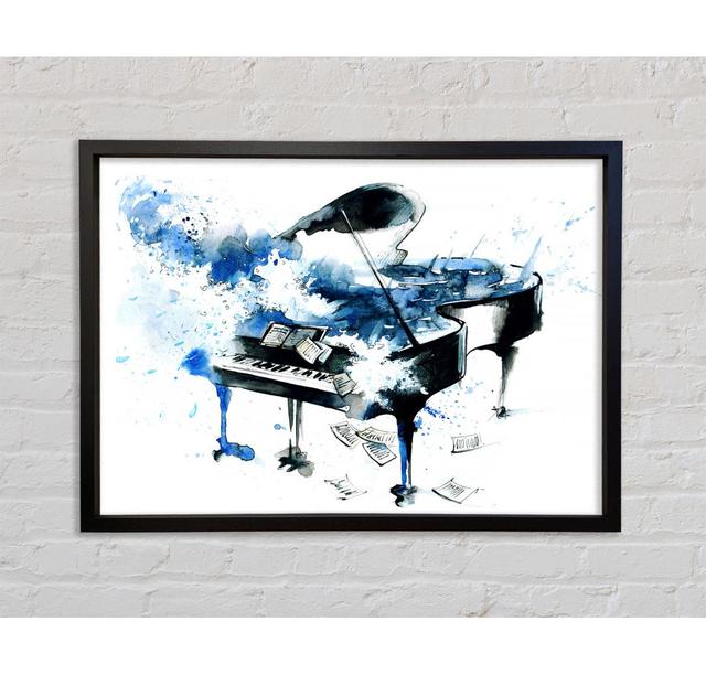 Piano Blues Framed Print Ivy Bronx Format: Black Framed Canvas, Size: 59.7cm H x 84.1cm W x 3.3cm D on Productcaster.