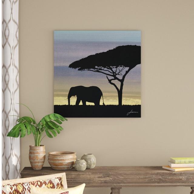 Savanna I by James Burghardt - Wrapped Canvas Painting Blue Elephant Size: 91cm H x 91cm W on Productcaster.