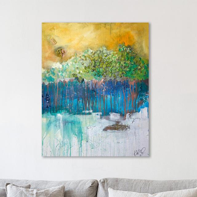 Dim Trees by Kent Youngstrom - Wrapped Canvas Painting East Urban Home Size: 114 cm H x 91 cm W x 4 cm D on Productcaster.