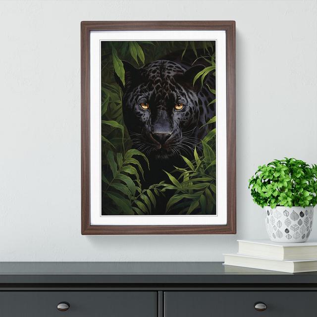 Panther Tachisme - Single Picture Frame Print on Wood Latitude Vive Format: Walnut Framed, Size: 64cm H x 46cm W x 2cm D on Productcaster.