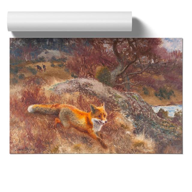 Fox And Hunting Dogs Vol.3 by Bruno Liljefors - No Frame Painting East Urban Home Size: 42cm H x 59cm W x 0.1cm D on Productcaster.