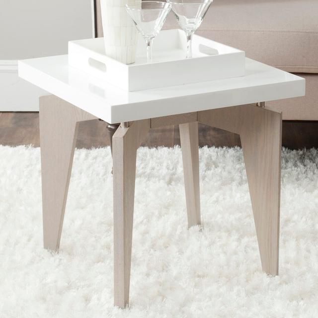 Delray Side Table Brayden Studio Table Base Colour: Grey on Productcaster.