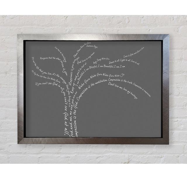 Love Quote The Love Tree Grey - Single Picture Frame Art Prints Bright Star Size: 42cm H x 59.7cm W on Productcaster.