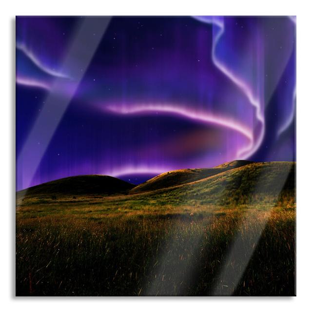 Fantastic aurora borealis - Photograph Print on Glass Alpen Home Size: 60cm H x 60cm W x 0.4cm D on Productcaster.