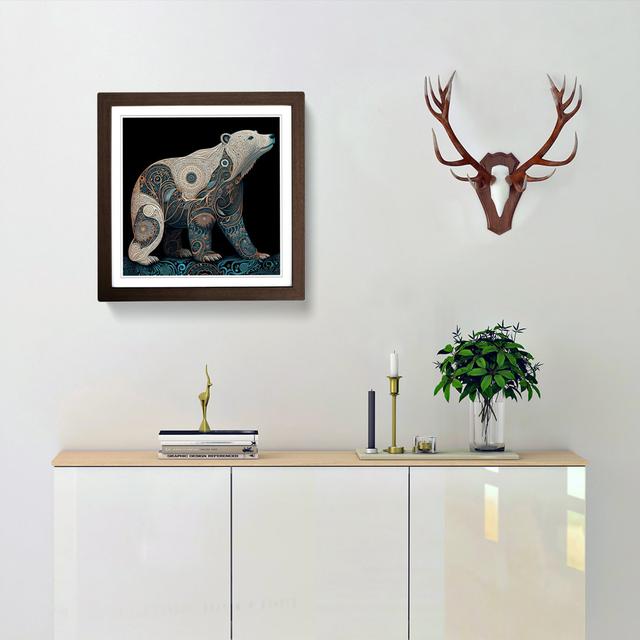 Polar Bear Paisley - Single Picture Frame Print on Wood Alpen Home Frame Colour: Walnut on Productcaster.