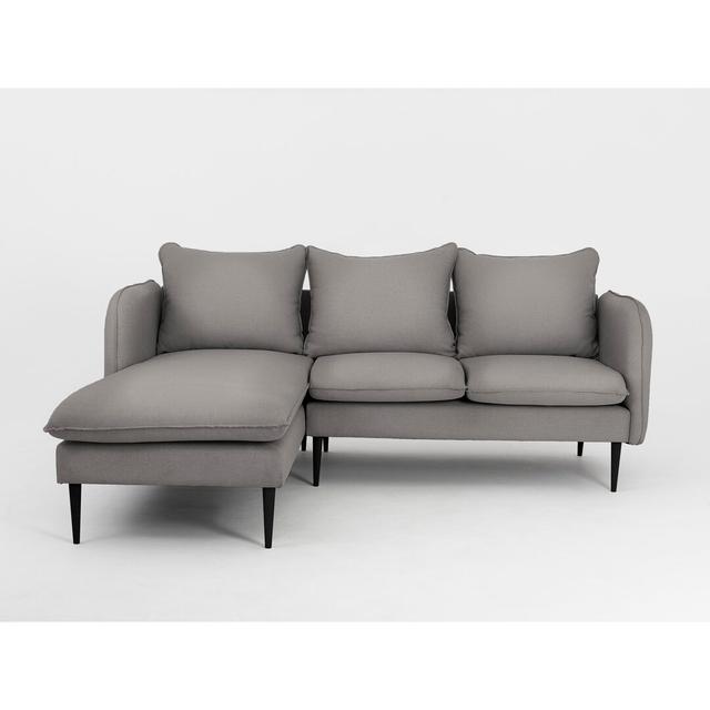 Ailís Corner Sofa 17 Stories Orientation: Left, Leg Colour: Black, Upholstery Colour: Dark Grey on Productcaster.