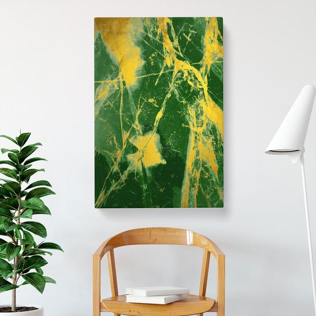 Golden Cracks - Wrapped Canvas Print East Urban Home Size: 76cm H x 50cm W x 3cm D on Productcaster.