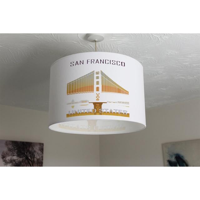 San Francisco Cotton Drum Lamp Shade Corrigan Studio Size: 25cm H x 40cm W x 40cm D on Productcaster.