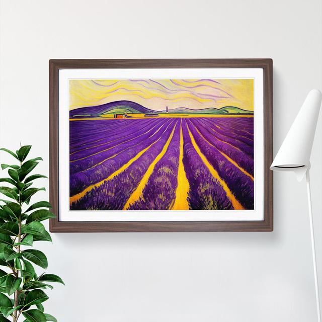 Sublime Lavender Flower Field - Single Picture Frame Painting Brambly Cottage Frame Colour: Walnut Framed, Size: 34cm H x 46cm W x 2cm D on Productcaster.