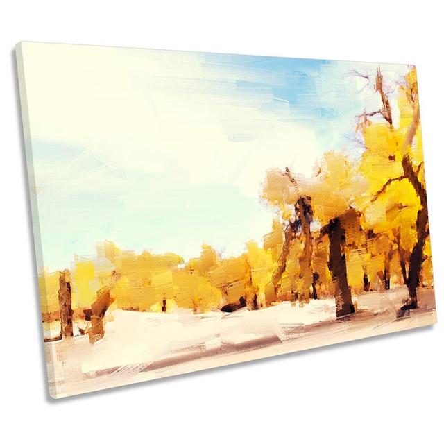 Yellow Trees Landscape - Wrapped Canvas Print Rosalind Wheeler Size: 40.6cm H x 61cm W x 2cm D on Productcaster.