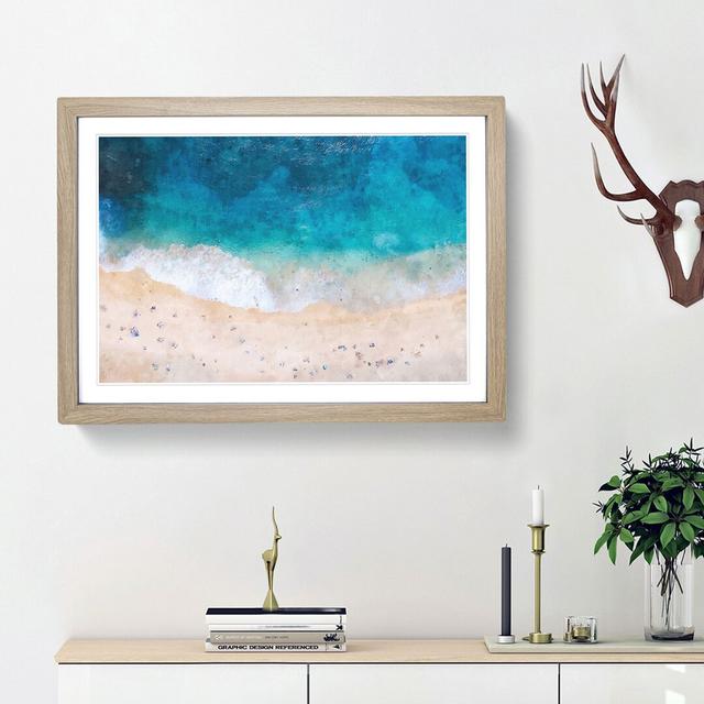 Sandy Beach In Honolulu Hawaii - Single Picture Frame Painting on MDF East Urban Home Frame Option: Oak Framed, Size: 33cm H x 45cm W x 2cm D on Productcaster.