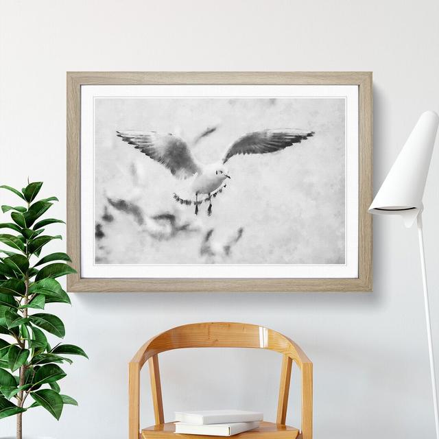 Seagull Birds - Picture Frame Graphic Art East Urban Home Size: 27cm H x 36cm W x 2cm D, Frame Option: Oak Framed on Productcaster.