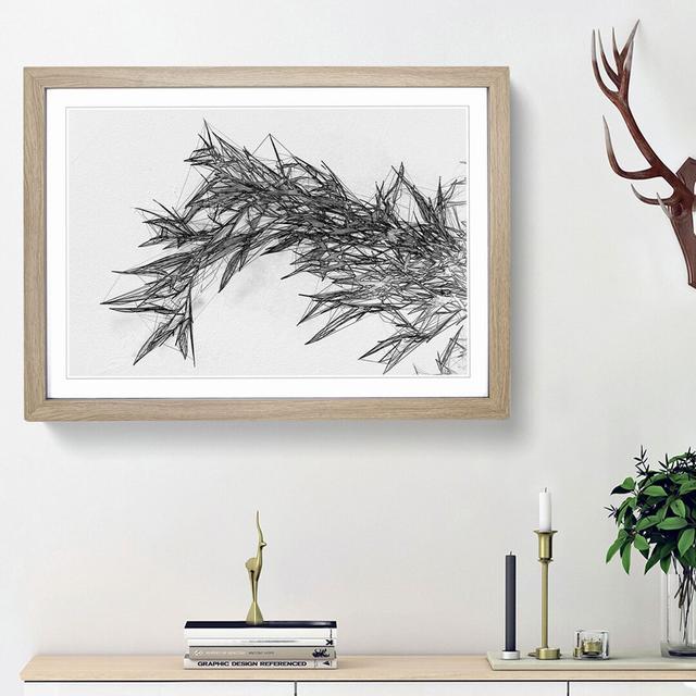 Leaves of a Bamboo Plant in Abstract - Picture Frame Graphic Art Print East Urban Home Size: 48cm H x 65cm W x 2cm D, Frame Option: Oak Framed on Productcaster.