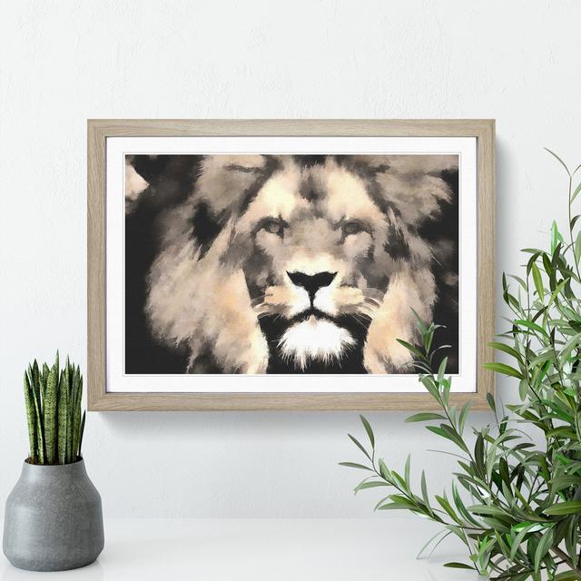 Lion - Picture Frame Graphic Art Print East Urban Home Size: 33cm H x 45cm W x 2cm D, Frame Option: Oak Framed on Productcaster.