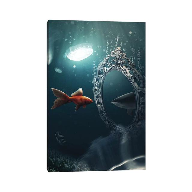 The Mirror Imagination by Zenja Gammer - Wrapped Canvas Art Prints Happy Larry Size: 101.6cm H x 66.04cm W x 3.81cm D on Productcaster.