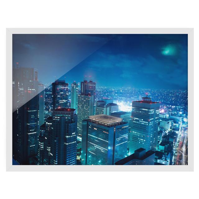 The Atmosphere of Tokyo - Picture Frame Graphic Art Ebern Designs Frame Option: White Framed, Size: 50cm H x 70cm W x 2cm D on Productcaster.