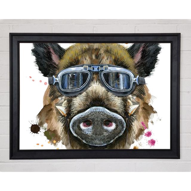 The Boar In Glasses Framed Print Happy Larry Size: 84.1cm H x 118.9cm W x 1.5cm D on Productcaster.