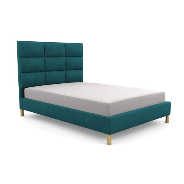 Premium Broughton Upholstered Bed Frame Brayden Studio Size: Small Double (4'), Upholstery Colour: Red, Upholstery Material: Velvet on Productcaster.