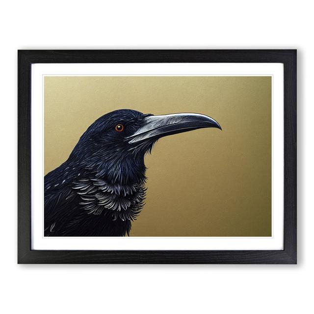 Exceptional Raven Bird - Picture Frame Graphic Art 17 Stories Frame Colour: Black, Size: 46cm H x 64cm W x 2cm D on Productcaster.