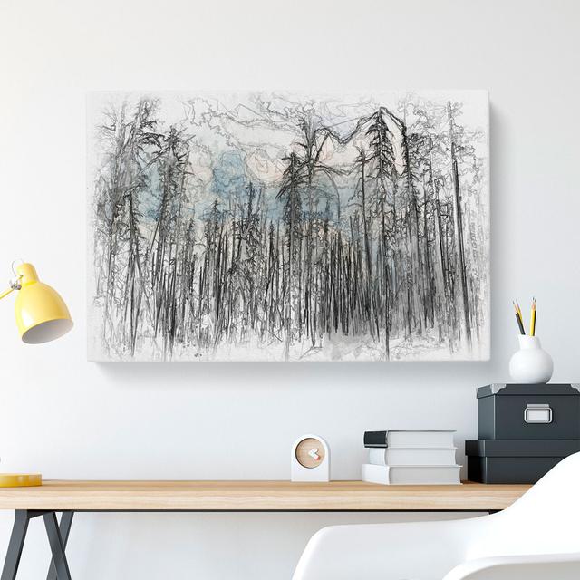 Winter Forest Vol.2 Sketch - Wrapped Canvas Graphic Art East Urban Home Size: 35cm H x 50cm W x 3cm D on Productcaster.