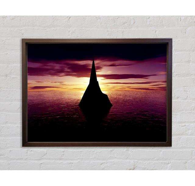 Ocean Sailboat At Dusk - Print Bright Star Size: 59.7cm H x 84.1cm W on Productcaster.