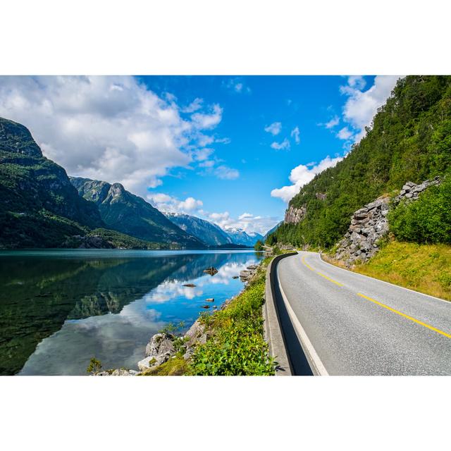 Fjord and Mountains by Elena-Studio - Wrapped Canvas Photograph Alpen Home Size: 30cm H x 46cm W on Productcaster.