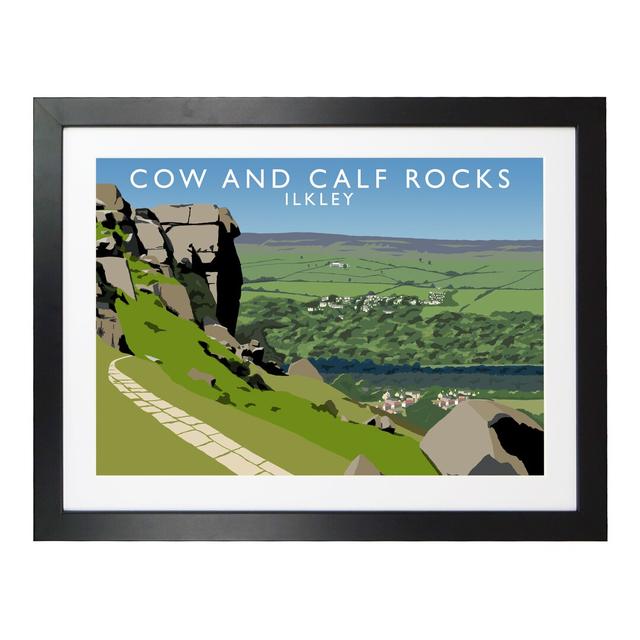 Cow And Calf Rocks by Richard O'Neil - Print East Urban Home Format: Black Wood Frame, Size: 33.5 cm H x 43.5 cm W x 2.2 cm D on Productcaster.