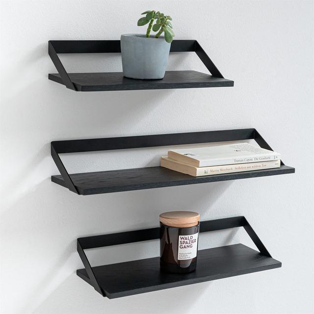 Wall Shelves| 3 Part Floating Shelves Set Made Of Metal And Real Wood Veneer | Wall Decor, Storage And Shelf For Living Room, Kitchen, Bedroom | Birch on Productcaster.