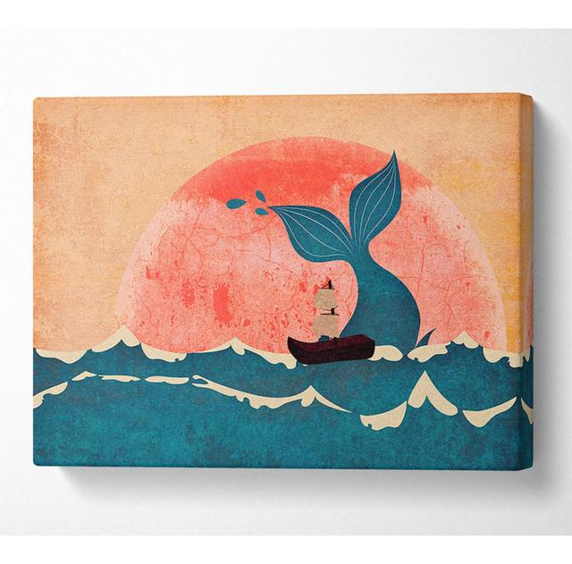 Sailing By the Whale - Wrapped Canvas Graphic Art Breakwater Bay Size: 81cm H x 121.9cm W on Productcaster.