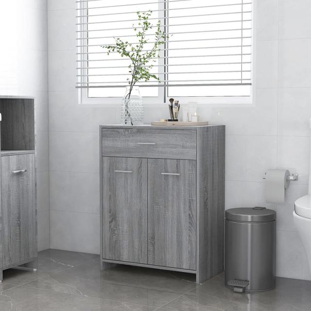 Smolan Wall Bathroom Cabinet Latitude Run Finish: Grey Sonoma on Productcaster.