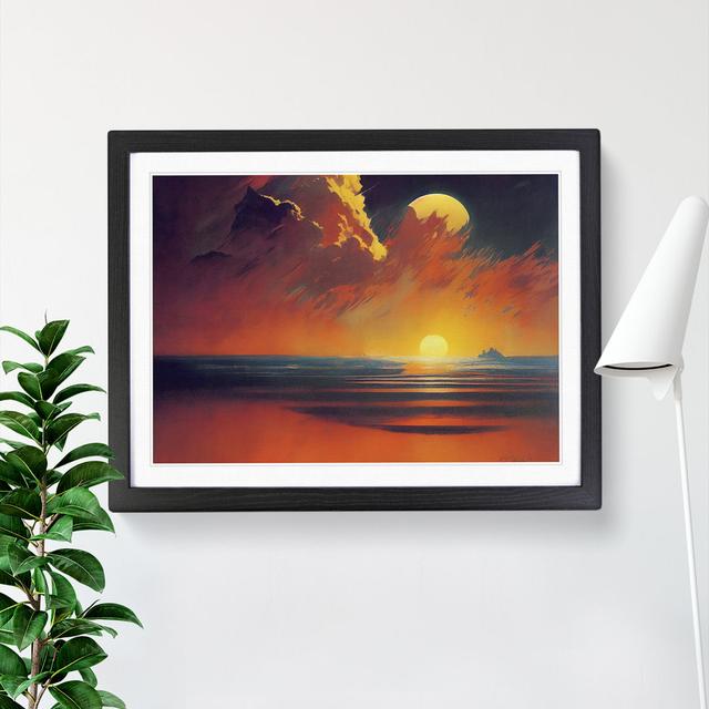 Gorgeous Sunset Seascape House of Hampton Format: Black Framed, Size: 25cm H x 34cm W x 2cm D on Productcaster.