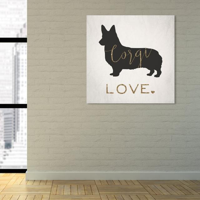 'Corgi Love' Graphic Art on Wrapped Canvas East Urban Home Size: 40.6 cm H x 40.6 cm W x 3.8 cm D on Productcaster.